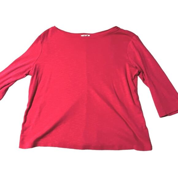 NIC+ZOE 3/4 sleeve pink boat neck tee - Large - Picture 3 of 7